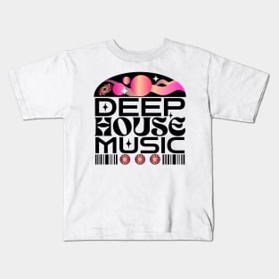 DEEP HOUSE  - Orbs And Stars (black/purple/gold) Kids T-Shirt